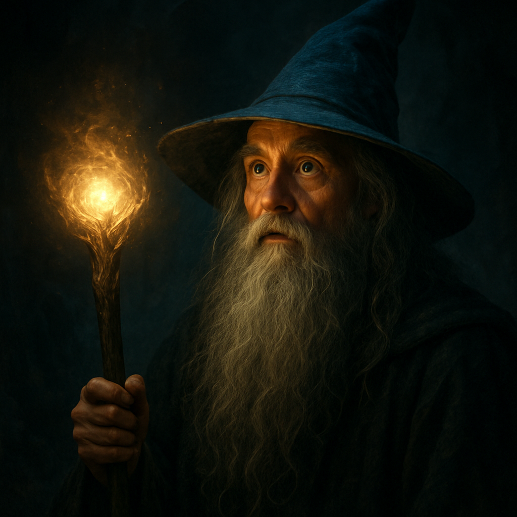 Ronny reimagined as a mystic wizard casting a spell