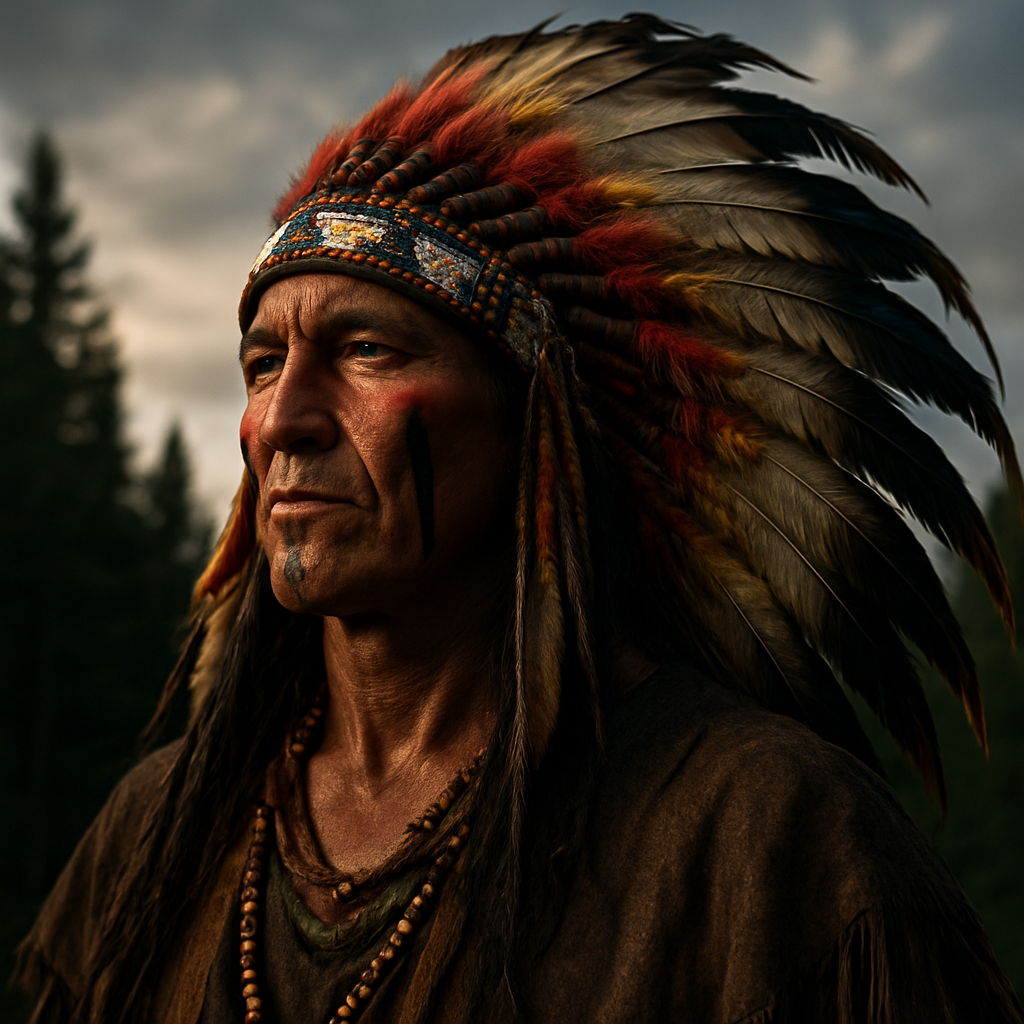 Ronny reimagined as a native american warrior
