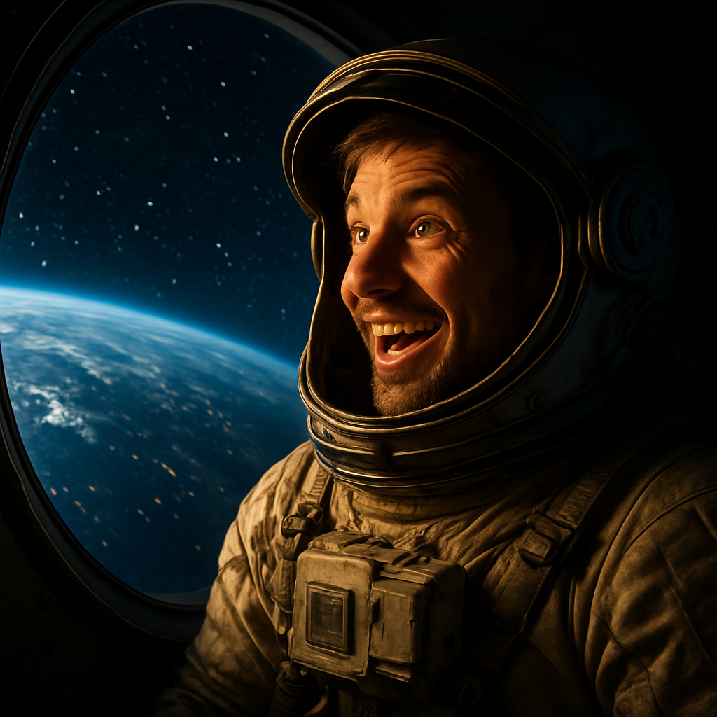 Ronny reimagined as a space explorer on a distant moon