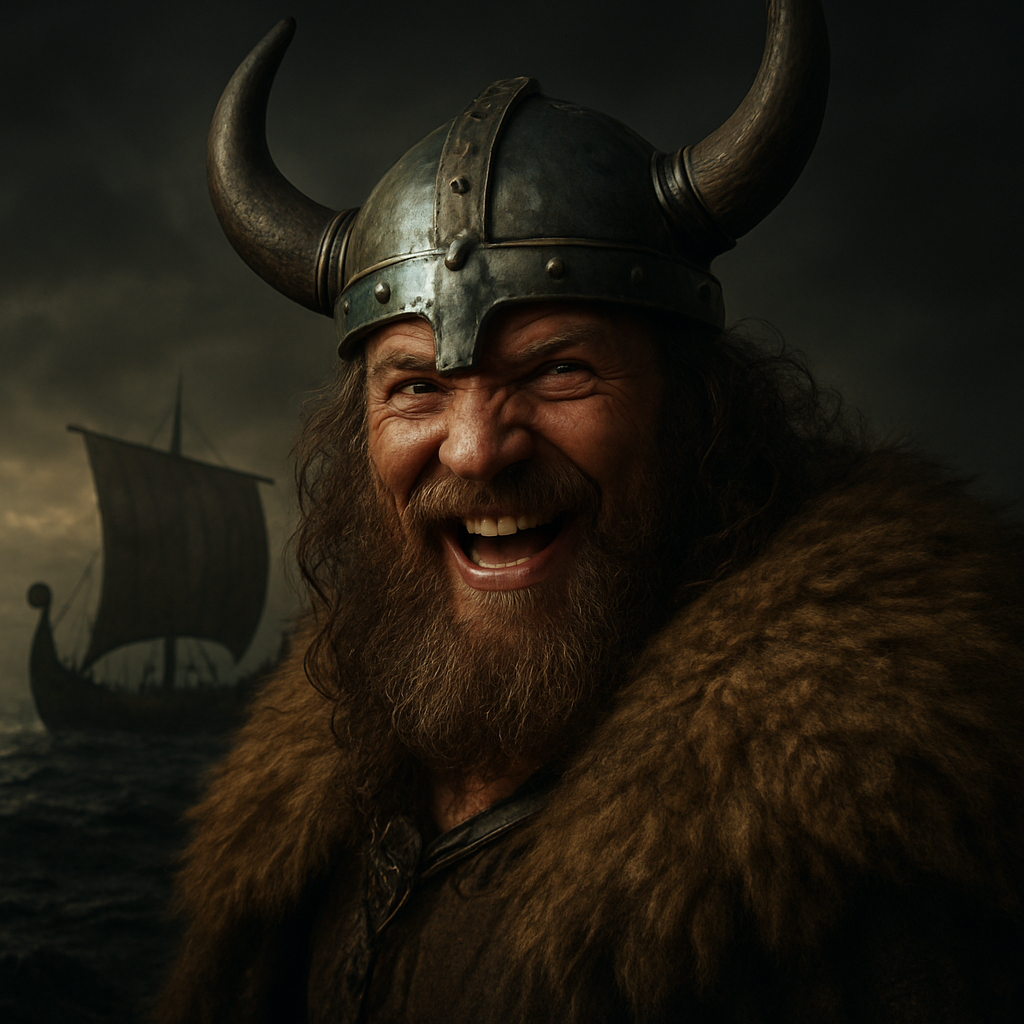 Ronny reimagined as a viking chieftain by the fjord
